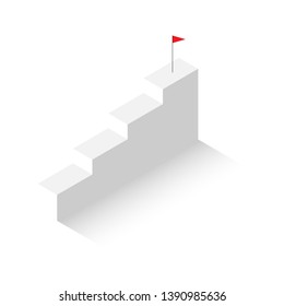 3d isometric column graph. Goal, success