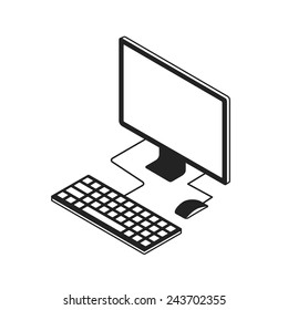 3d isometric computer icon