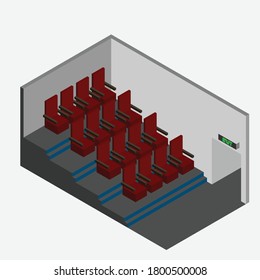 3D isometric concept design of Theater.vector.flat design