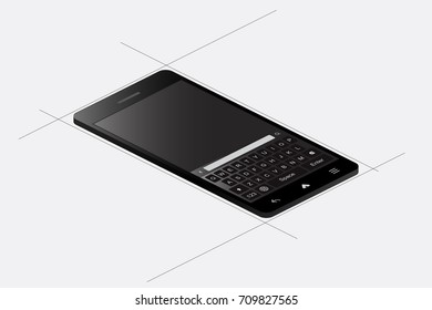3D isometric concept. Smart phone on a white background. Vector illustration EPS 10.
