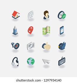 3D Isometric Contact Us Icon