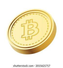 3D isometric cryptocurrency concept. Digital money bitcoin futuristic concept. Vector art illustration.