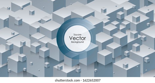 3d isometric cube gray background