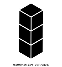 3d isometric cube(s) as construction, construct, building, technology, architecture and development icon, symbol, logo