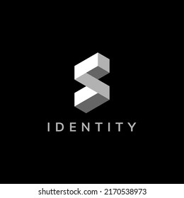 3D isometric design letter S logo with initials monogram style for company or personal business