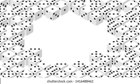 3D isometric Dice, Risk of Bet concept design illustration isolated on white background with copy space, vector eps 10