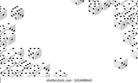 3D isometric Dice, Risk of Bet concept design illustration isolated on white background with copy space, vector eps 10