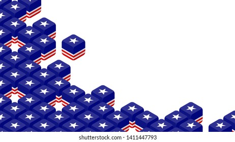 3D isometric Dice with United states of America flag pattern, Trade war and tax crisis concept design illustration isolated on white background with copy space, vector eps 10