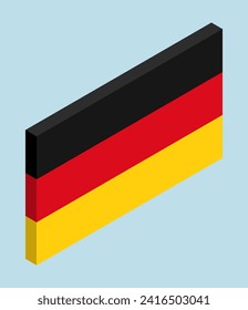 3D isometric flag of Germany.