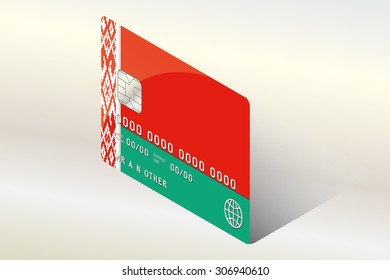 A 3D Isometric Flag Illustration of the country of Belarus
