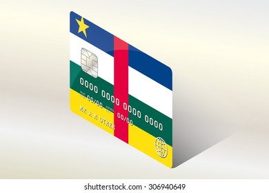A 3D Isometric Flag Illustration of the country of  Central African Republic