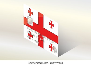 A 3D Isometric Flag Illustration of the country of  Georgia