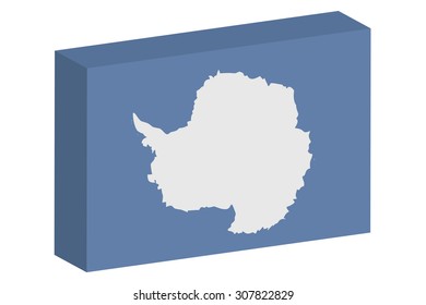 A 3D Isometric Flag Illustration of the country of  lags_3D-2_Antartica