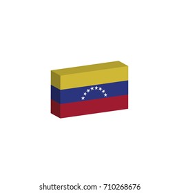 3D isometric flag Illustration of the country of Venezuela
