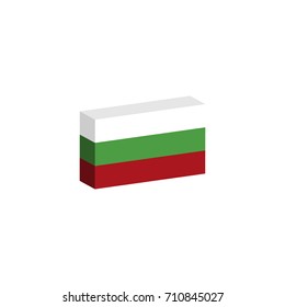 3D isometric flag Illustration of country Bulgaria