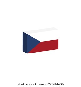 3D isometric flag Illustration of Czech Republic country