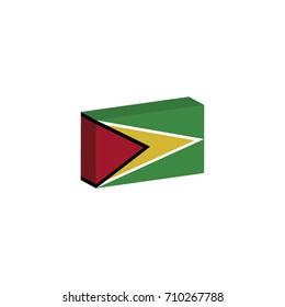 3d isometric flag illustration of guyana country