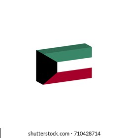 3D isometric flag Illustration of Kuwait country