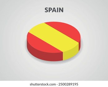 3D Isometric Flag of Spain - Vector Illustration