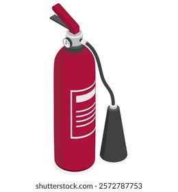 3d isometric flat fire extinguisher tank isolated illustration on white background