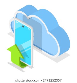 3D Isometric Flat Icon Set. Cloud Technologies, Online Services and Data Processing. Item 11