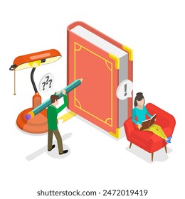 3D Isometric Flat Illustration of Back To School, Education as Process of Gaining Knowledge. Item 3