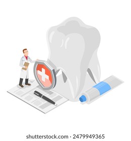 3D Isometric Flat Illustration of Dental Care, Dentist Services. Item 3