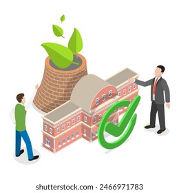 3D Isometric Flat Illustration of Green Technologies, Recycling and Environmental Sustainability. Item 3