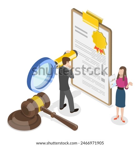 3D Isometric Flat Illustration of Law And Justice, Legal Advice and Attorney Service. Item 2