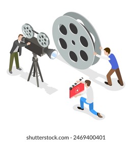 3D Isometric Flat Illustration of Motion Design Studio, Video Marketing Service. Item 1