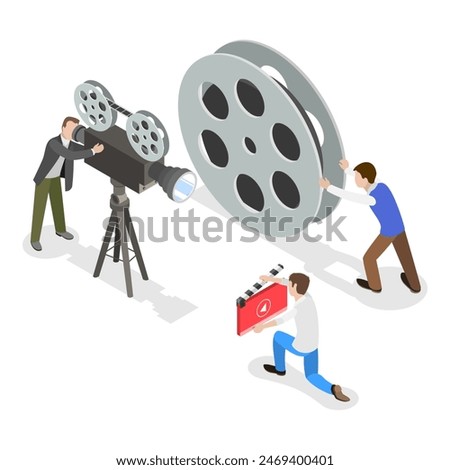 3D Isometric Flat Illustration of Motion Design Studio, Video Marketing Service. Item 1
