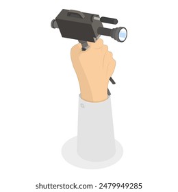 3D Isometric Flat Illustration of Press Freedom, Fundamental Human Rights. Item 1