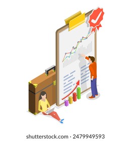 3D Isometric Flat Illustration of Safety Work, HSE - Health Safety Environment. Item 3
