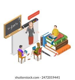 3D Isometric Flat Illustration of Virtual Learning, Education and Acquiring Knowledge. Item 3