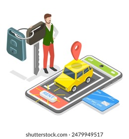 3D Isometric Flat Illustration of World Traveling, Summer Vacations. Item 2