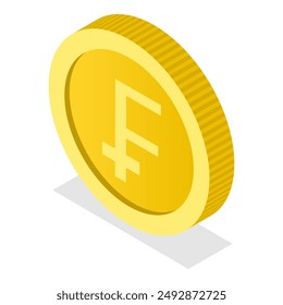3D Isometric Flat Illustration of World Currency Coins, Elements of Design. Item 6