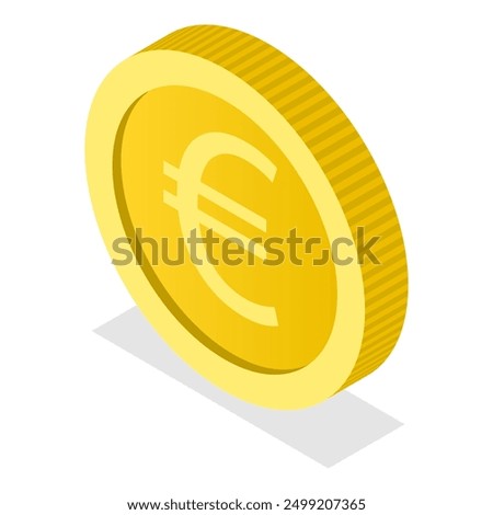 3D Isometric Flat Illustration of World Currency Coins, Elements of Design. Item 4