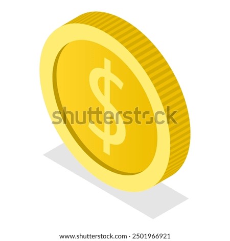 3D Isometric Flat Illustration of World Currency Coins, Elements of Design. Item 3