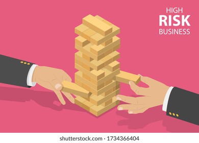 3D Isometric Flat Vector Concept of High Risk Business.