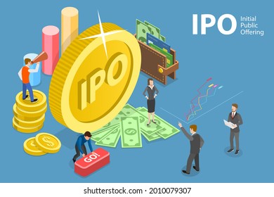 3D Isometric Flat Vector Conceptual Illustration of IPO - Initial Public Offering, Startup Investment