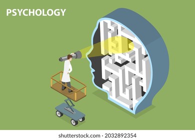 Ilustración conceptual de la psicología, resolución de problemas psicológicos