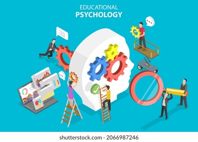 3D Isometric Flat Vector Conceptual Illustration of Educational Psychology, Professional Psychotherapy Team