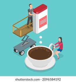 3D Isometric Flat Vector Conceptual Illustration of Artificial Sweetener, Sugar Substitute
