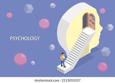 3D Isometric Flat Vector Conceptual Illustration of Psychology, Mental Health Diagnostic