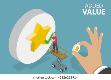 3D Isometric Flat Vector Conceptual Illustration of Added Value, Non-core Services, VAS