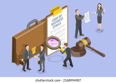 3D Isometric Flat Vector Conceptual Illustration of Code Of Business Ethics, Corporate Compliance Rules - Shutterstock ID 2168994987