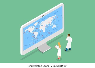 3D Isometric Flat Vector Conceptual Illustration of Map of Tectonic Plates, Earth Lithosphere