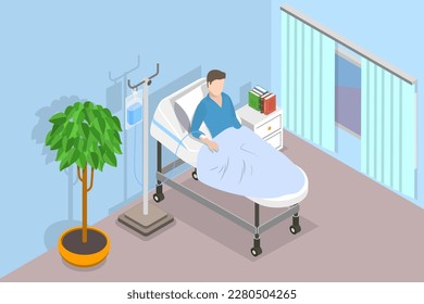 3D Isometric Flat Vector Conceptual Illustration of IV Chemotherapy, Innovation Therapy