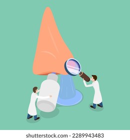 3D Isometric Flat Vector Conceptual Illustration of Nasal Irrigation, Rinsing Nose with Saline