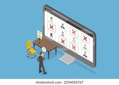 3D Isometric Flat Vector Conceptual Illustration of Out Of Office, Tracking Employee Leaves